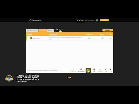 'Add to/Extract experiments from projects' tutorial chapter miniature